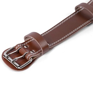 Cinturón de levantamiento de pesas de cuero de 10mm para gimnasio para sentadillas pesadas, cinturón de entrenamiento de gimnasio en blanco liso de Color marrón para Unisex - Product Image 3
