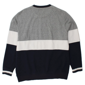 Men's Multicoloured Colourblock Crew Neck Cotton Blended Casual Sweatshirt Basics <b>Jumper</b> Top - Product Image 2