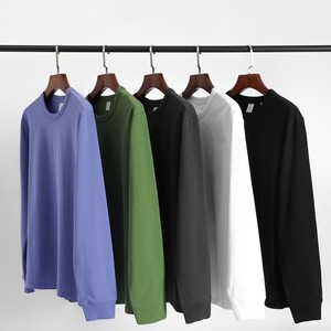 Camiseta básica en blanco para hombre, sudadera holgada de gran tamaño, jersey de cuello redondo, camiseta de manga larga, sudaderas con capucha con logotipo personalizado - Product Image 3