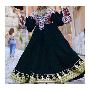 Nueva llegada vestido Kuchi afgano manga larga bordado musulmán mujeres ropa de fiesta - Product Image 5