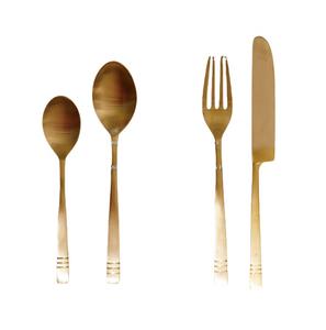 STAR CRAFTS INDIA Couverts en acier inoxydable écologique avec couverts plaqués argent Ensemble de 4 pièces Vaisselle Ensemble de couverts - Product Image 1