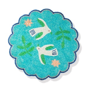 แผ่นรองแก้วปักลูกปัดทำมือ ลายดอกไม้ ดีไซน์หรูหรา สำหรับตกแต่งบ้าน - Product Image 4
