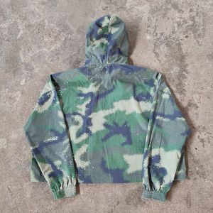 Ropa de calle personalizada de camuflaje de algodón francés Terry Zip up Hoodie Camo ácido lavado desgastado sudaderas con capucha para hombres con cremallera Premium ropa de hombre - Product Image 6