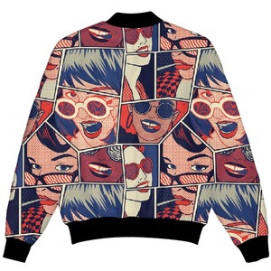 Wholesale Sublimated Printed Unisex Winter Bomber <b>Jacket</b> 100% Polyester <b>Waterproof</b> Reversible Breathable Windproof <b>Jacket</b> - Product Image 6