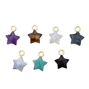 Pierre précieuse 10mm Star Briolette Cut 925 Sterling Silver Gold Plated Loop Pendant Handmade Charm Jewelry Making Bulk Wholesale - Product Image 1