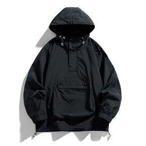 Veste coupe-vent décontractée d'hiver personnalisée 2025, demi-zip, pull à capuche, nylon, randonnée en plein air, imperméable, homme - Product Image 5
