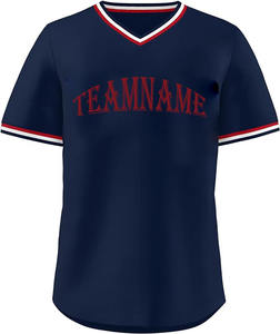 Jersey de béisbol personalizado impreso nombre del equipo atlético con cuello en V fabricante de camisetas de béisbol en Pakistán - Product Image 6