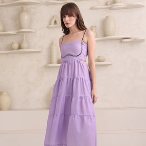 Vestido ajustado y acampanado sin mangas Midi/Debajo de la rodilla para mujer - Product Image 1