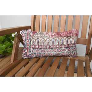 Multicolor Bohemian Kilim Patchwork Pillow 8x16 Inch Decorative Wool <b>Cushion</b> Luxury Vintage <b>Fluffy</b> Woven for Bedding Floor - Product Image 1