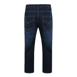 Pantalon Streetwear américain en denim de coton de haute qualité coupe ajustée mi-droite effet moustache trou Vintage - Product Image 1