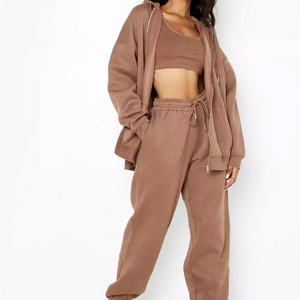 Ensemble de survêtement de jogging à capuche d'extérieur deux pièces à la mode pour l'hiver2024's best-seller survêtements en gros unis pour femmes - Product Image 3