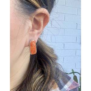 Navajo Handmade Vintage Apple Coral & <b>Sterling</b> <b>Silver</b> <b>Stud</b> Earrings - Product Image 2