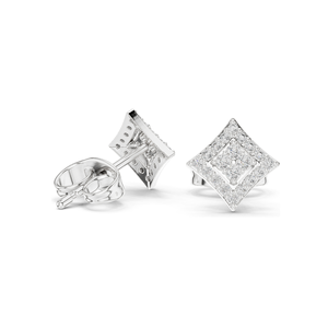0.192 CT Lab Diamond <b>Stud</b> <b>Earrings</b> Princess Cut Look VVS-VS EF Clarity 18KT, 14KT, 10KT Gold & 925 Silver Rose, Yellow, - Product Image 5