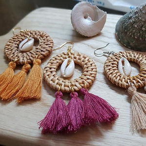 Venta al por mayor Boho hecho a mano de ratán pendientes - Product Image 1