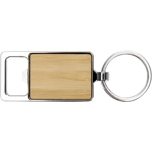 Porte-clés en bambou écologique, porte-clés et mousquetons promotionnels - Product Image 3