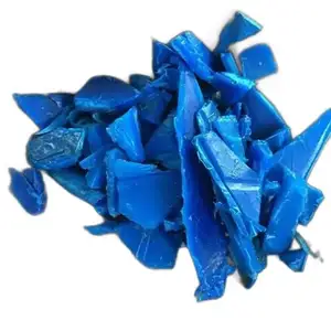 Fornecimento de fábrica de tambores de HDPE reciclados, flocos de tambores de HDPE azul, sucata de tambores de HDPE para venda