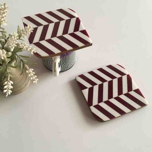 Handmade Bone Inlay Coasters Set Affordable Elegant Drinkware for Home Office <b>Table</b> Decor Low-Cost Gift Idea - Product Image 4