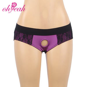 Hot New Sweet Fashion Purple Strap-on Harness Panty Crotchless Accesorios de ropa interior madura Consolador portátil para mujeres - Product Image 3