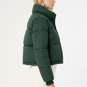 Best Selling Custom Made Crop <b>Top</b> Stand Up Collar Solid Color Puffer Jacket Fashionable Zip Up Closure Lightweight <b>Bubble</b> Jacket - Product Image 5