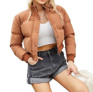 Chaqueta recortada de Invierno para mujer con abrigos cálidos de calidad acolchada con cremallera para prendas de vestir exteriores de hombre - Product Image 6