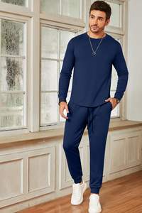 Conjunto Deportivo Personalizado al por Mayor para Hombre, Estilo Urbano, Tallas Grandes, Casual, Color Sólido, Alta Gama, Cantidad a Granel, Listo para Enviar, MOQ Bajo - Product Image 4