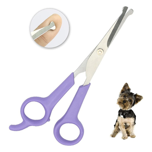 Ciseaux à poils d'animaux avec poignée en plastique et lames droites et tranchantes Ciseaux de toilettage pour poils de chien en acier inoxydable - Product Image 1