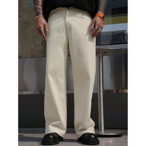 Pantalon en jean ample et droit pour homme, style funky, vintage, rétro, écologique, respirant, lavable, taille 28-42, mode urbaine, grandes tailles - Product Image 3