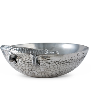 AK ชามโลหะทรงกลมทำด้วยมือทองเหลืองพร้อมจระเข้โลหะด้านข้างสีเงินโบราณเสร็จแล้วสำหรับบนโต๊ะอาหาร/เครื่องประดับพิเศษ - Product Image 2