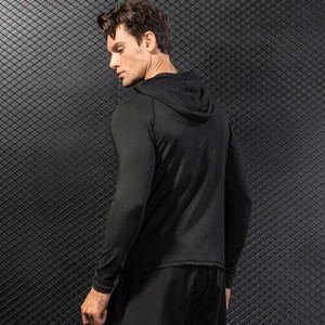 Sudadera con capucha de algodón 100% para hombre, ropa deportiva cómoda con cremallera bordada, chándales térmicos para correr, chaqueta para actividades al aire libre - Product Image 2