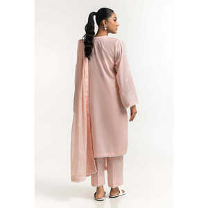 Salwar Cosido de Mujer con Bordado de Lurex Color Durazno, Material Georgette Suave, Estilo Pakistaní y Bollywood, Ropa Étnica para Festivales - Product Image 3