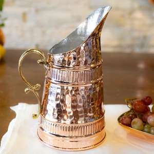 World Craft Impex Handmade 100% Pure Copper Water <b>Jug</b> High Quality Ceramic Cup for Drinking and Water Storage From India - Product Image 3