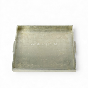 Plateau en laque fait à la main avec feuille d'argent pour servir de la nourriture, décoration de table et utilisation intérieure à domicile en provenance du Vietnam - Product Image 1