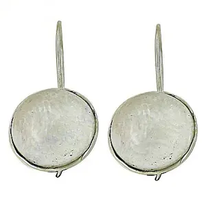 Pendientes de Plata 925 con Disco Redondo para Mujer, Joyería de Moda para Uso Diario - Product Image 2