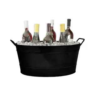 Cubo de hielo de metal de calidad superior de color marrón con asa, elegante, duradero y perfecto para fiestas y uso en el bar del hogar - Product Image 5
