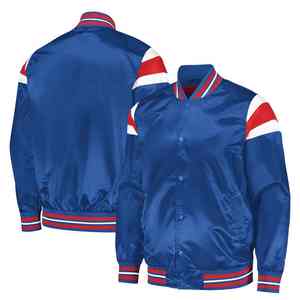 Chaqueta universitaria de satén personalizada para hombre, tela lisa y brillante, puños acanalados, forro suave y ajuste atlético informal y elegante - Product Image 3