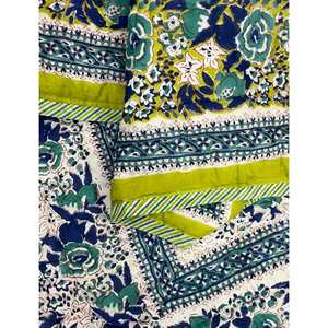 Colcha Kantha de Algodón Hecha a Mano con Diseño Floral para el Hogar, Colchas para Bebés, Estampado Ligero a Mano para Verano e Invierno - Product Image 1