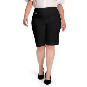 Shorts-jupe femme grande taille Jenna Rose à enfiler avec anneau en D, style décontracté pour le bureau et le travail, en tissu crêpe anti-plis - Product Image 5