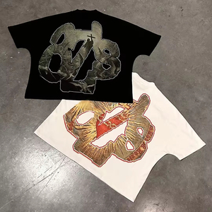 T-shirt personnalisé de fabricant, impression DTG, streetwear, col épais, t-shirt à col montant, poids lourd, 300 g/m², coupe ample, microfibre - Product Image 2