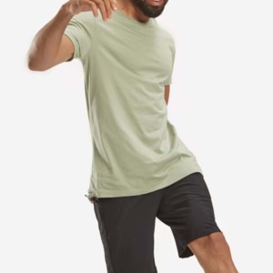 Camiseta de gimnasio de alta calidad Crew Fitness impresa a granel blanco deportes OEM manga raglán cuello falso Fitness Wear camiseta para hombres - Product Image 6