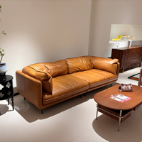 Canapé d'angle en L personnalisé en cuir véritable moderne, antibactérien, avec dossier réglable et rembourrage en éponge, idéal pour appartement et hôtel