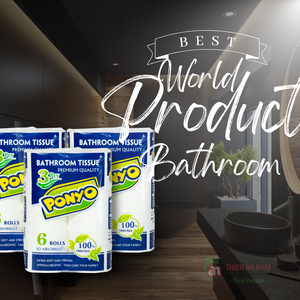 PONTO Premium 3-PLY Pulpa de madera virgen Papel de baño Diseño de puntos en relieve Paquete de 6 rollos Papel higiénico de bambú 2 capas - Product Image 6