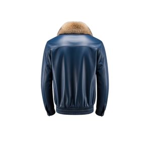 Nouveau meilleur Design veste en cuir pour hommes hiver automne veste mode col en fourrure coupe-vent chaud veste vêtements par maximiser l'usure - Product Image 6