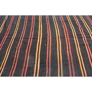 Kilim Vintage <b>Rug</b>, 7.2x10.4 ft Turkish <b>Rug</b>, <b>Black</b> Bordered Wool <b>Rug</b> - Product Image 5