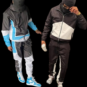 Chaqueta cortavientos transpirable Conjuntos cortavientos de dos piezas para hombres Chándales cortavientos al por mayor - Product Image 2