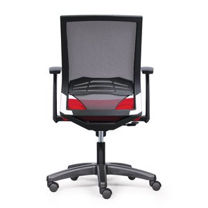 HOM1008-03 Premium Swivel <b>Mesh</b> Office Chair Red Cushion Ergonomic Adjustable Height Headrest Foam Fabric Foldable for Home Use - Product Image 2