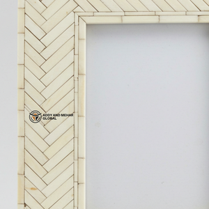 Cadre photo en incrustation d'os ivoire Artisan élégant décor de mosaïque artisanale - Product Image 4
