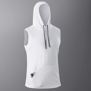 <b>Mens</b> Fitness Tank Top Hooded Sleeveless T Shirt Quick Dry Breathable Gym <b>Vest</b> Summer Training Workout Sportswear - Product Image 5
