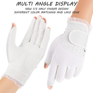 Gants de golf pour femmes, disponibles pour la main gauche et la main droite, en cuir de cabretta, légers, respirants, design personnalisé, logo en gros - Product Image 3