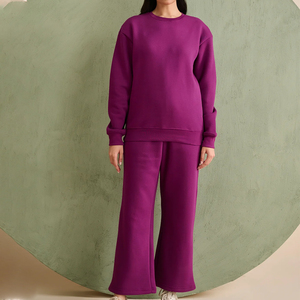 ชุดวอร์มผู้หญิงแบบสองชิ้น เสื้อฮู้ดผู้หญิง กางเกงวอร์มผู้หญิงแบบยืด ชุดวอร์มลายเครื่องบินผู้หญิง ชุดสองชิ้น - Product Image 1