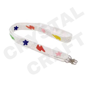 CRYSTAL CRAFT perles de verre indiennes couleur et taille personnalisées sangle de sac à main pour sacs accessoires - Product Image 4